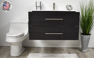 Volpa USA Napa 36" Modern Wall-Mounted Floating Bathroom Vanity Black Ash MTD-3336BA-1 ftwmiu