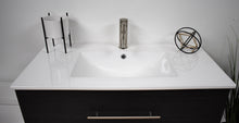 Load image into Gallery viewer, Volpa USA Napa 36&quot; Modern Wall-Mounted Floating Bathroom Vanity Black Ash MTD-3336BA-1 oh