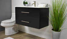 Load image into Gallery viewer, Volpa USA Napa 36&quot; Modern Wall-Mounted Floating Bathroom Vanity Black MTD-3336BK-1 a