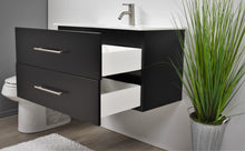 Load image into Gallery viewer, Volpa USA Napa 36&quot; Modern Wall-Mounted Floating Bathroom VanityBlack MTD-3336BK-1 ato