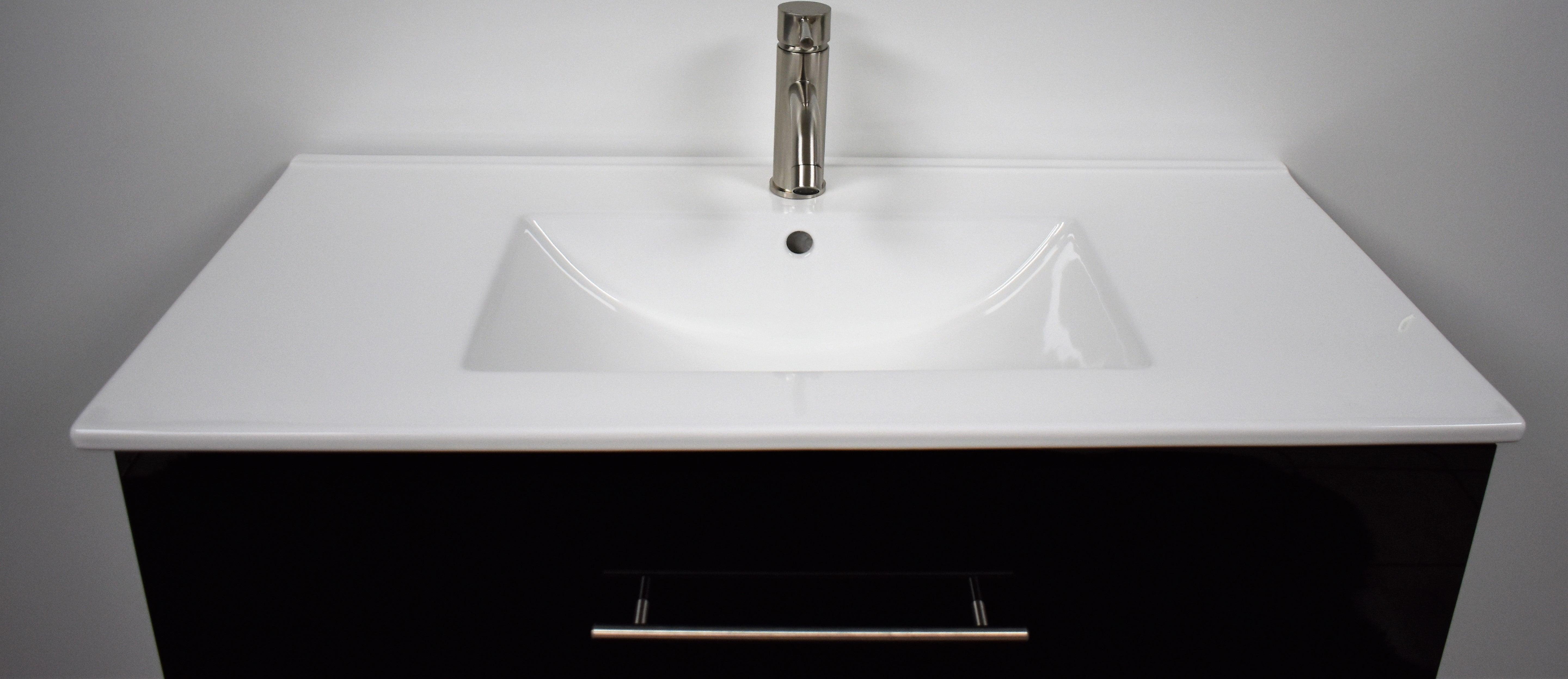 Volpa USA Napa 36" Modern Wall-Mounted Floating Bathroom Vanity Black MTD-3336BK-1 c