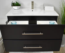 Load image into Gallery viewer, Volpa USA Napa 36&quot; Modern Wall-Mounted Floating Bathroom Vanity Black MTD-3336BK-1 d