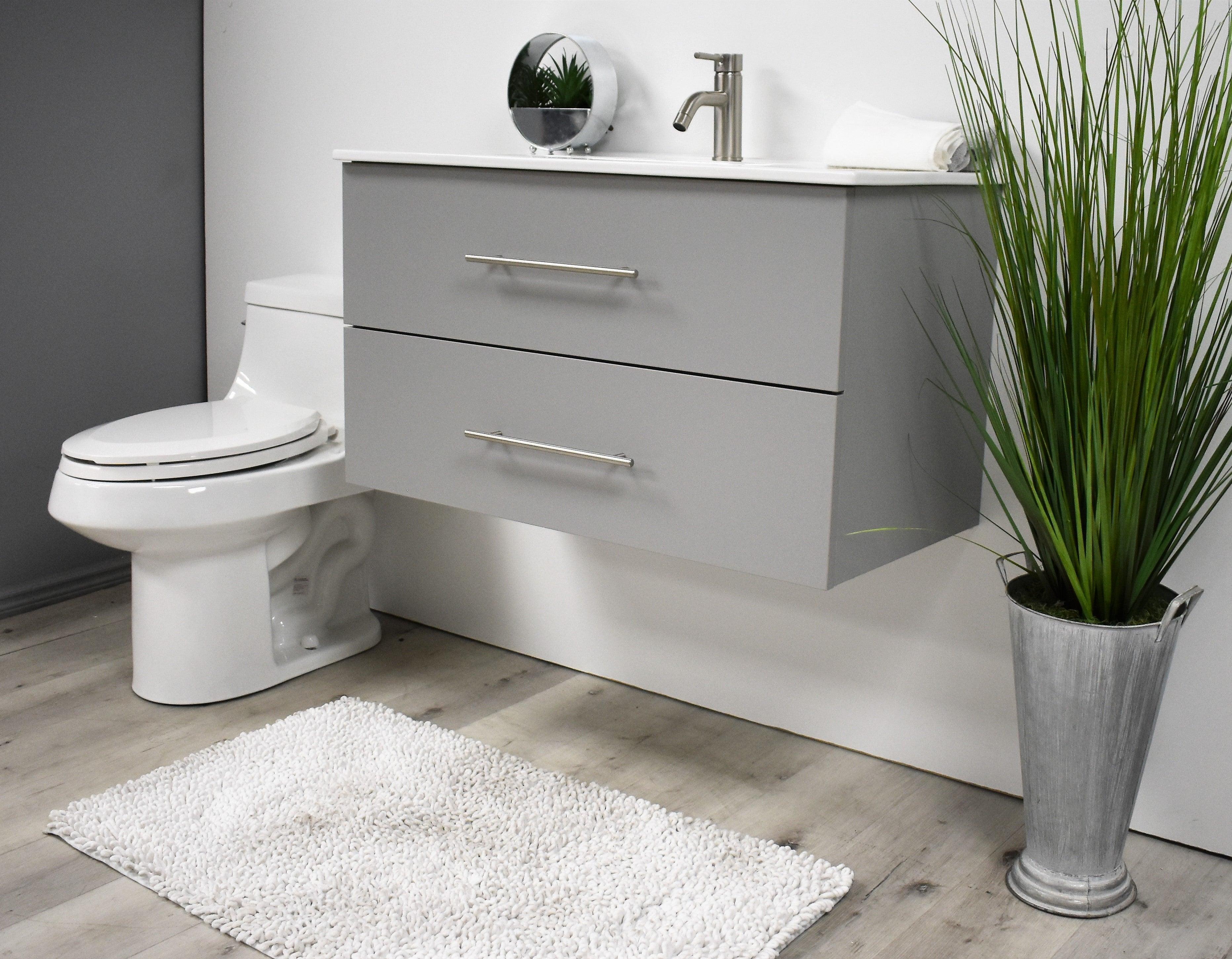 Volpa USA Napa 36" Modern Wall-Mounted Floating Bathroom Vanity Grey MTD-3336G-1 a