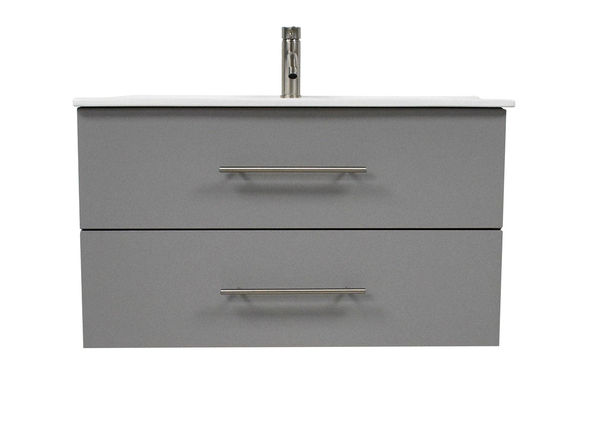 Volpa USA Napa 36" Modern Wall-Mounted Floating Bathroom Vanity Gray MTD-3336G-1