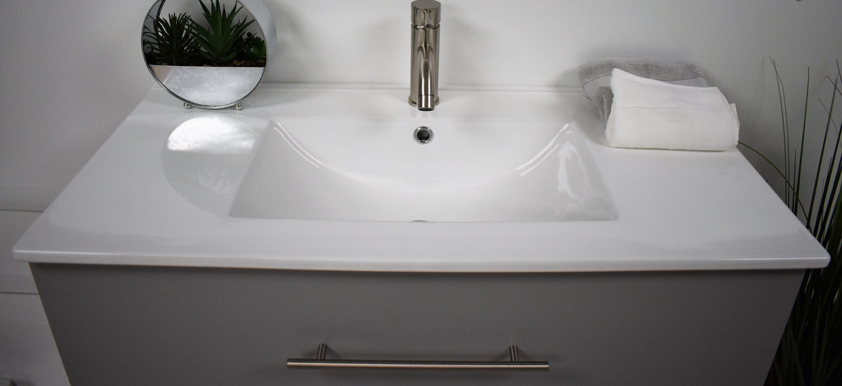 Volpa USA Napa 36" Modern Wall-Mounted Floating Bathroom Vanity Grey MTD-3336G-1 oh