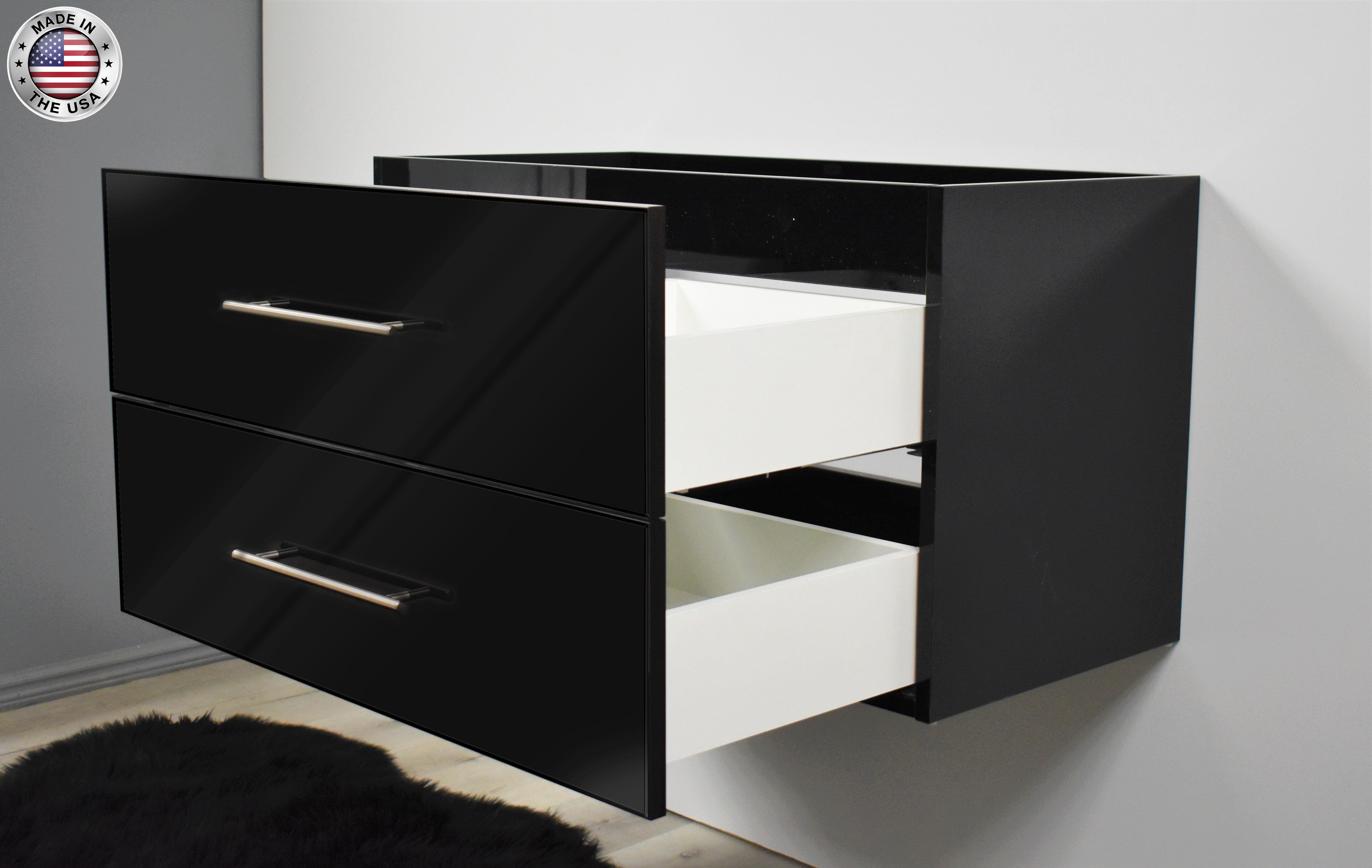 Napa 36" Cabinet only Glossy Black MTD-3336GB-0anglebothopenMIU