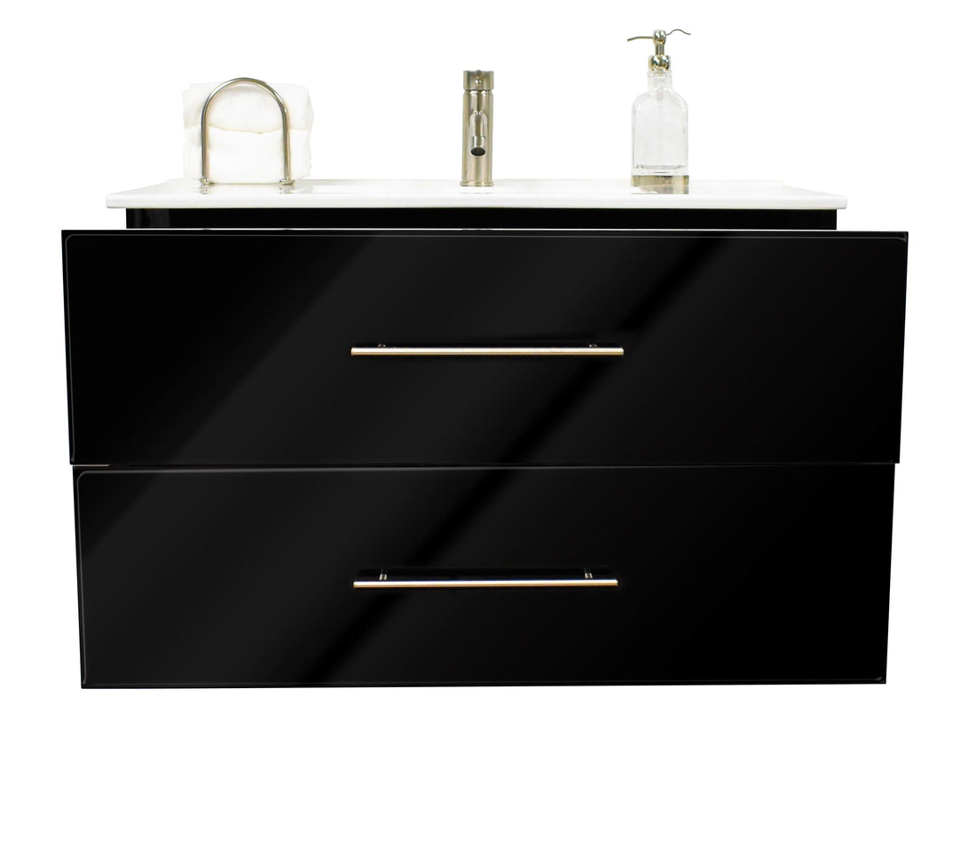 Volpa USA Napa 36" Modern Wall-Mounted Floating Bathroom Vanity Ash Gray MTD-3336AG-1