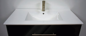 Volpa USA Napa 36" Modern Wall-Mounted Floating Bathroom Vanity Glossy Black MTD-3336GB-1 oh