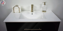 Load image into Gallery viewer, Volpa USA Napa 36&quot; Modern Wall-Mounted Floating Bathroom Vanity Glossy Black MTD-3336GB-1 ohsmiu