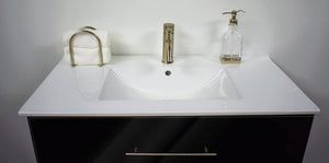 Volpa USA Napa 36" Modern Wall-Mounted Floating Bathroom Vanity Glossy Black MTD-3336GB-1 ohs
