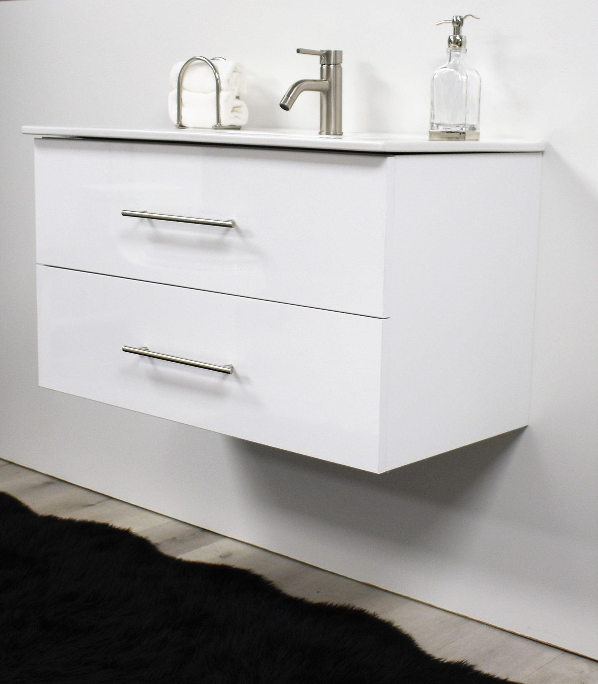 Volpa USA Napa 36" Modern Wall-Mounted Floating Bathroom Vanity Glossy White MTD-3336GW-1 a