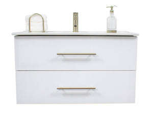 Volpa USA Napa 36" Modern Wall-Mounted Floating Bathroom Vanity Glossy White MTD-3336GW-1