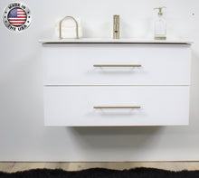 Load image into Gallery viewer, Volpa USA Napa 36&quot; Modern Wall-Mounted Floating Bathroom Vanity Glossy White MTD-3336GW-1 f mius