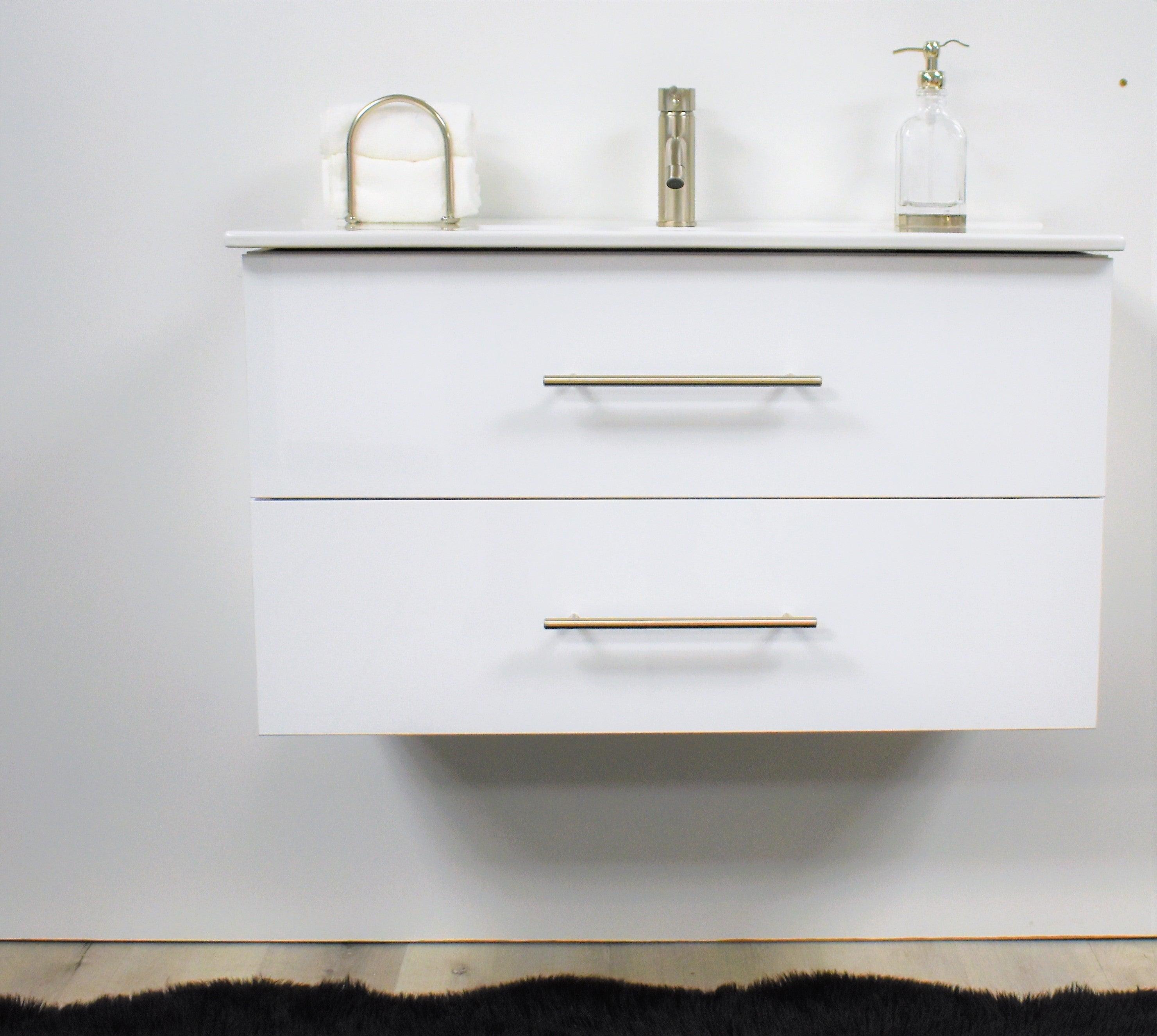 Volpa USA Napa 36" Modern Wall-Mounted Floating Bathroom Vanity Glossy White MTD-3336GW-1 fs