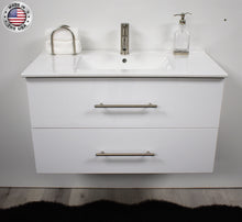 Load image into Gallery viewer, Volpa USA Napa 36&quot; Modern Wall-Mounted Floating Bathroom Vanity Glossy White MTD-3336GW-1 topmiu