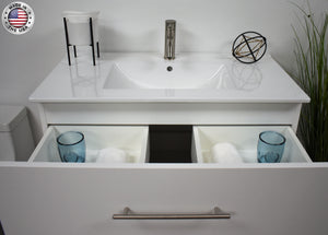 Volpa USA Napa 36" Modern Wall-Mounted Floating Bathroom Vanity Glossy White MTD-3336GW-1 od2miu
