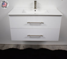 Load image into Gallery viewer, Volpa USA Napa 36&quot; Modern Wall-Mounted Floating Bathroom Vanity Glossy White MTD-3336GW-1 tpmiu