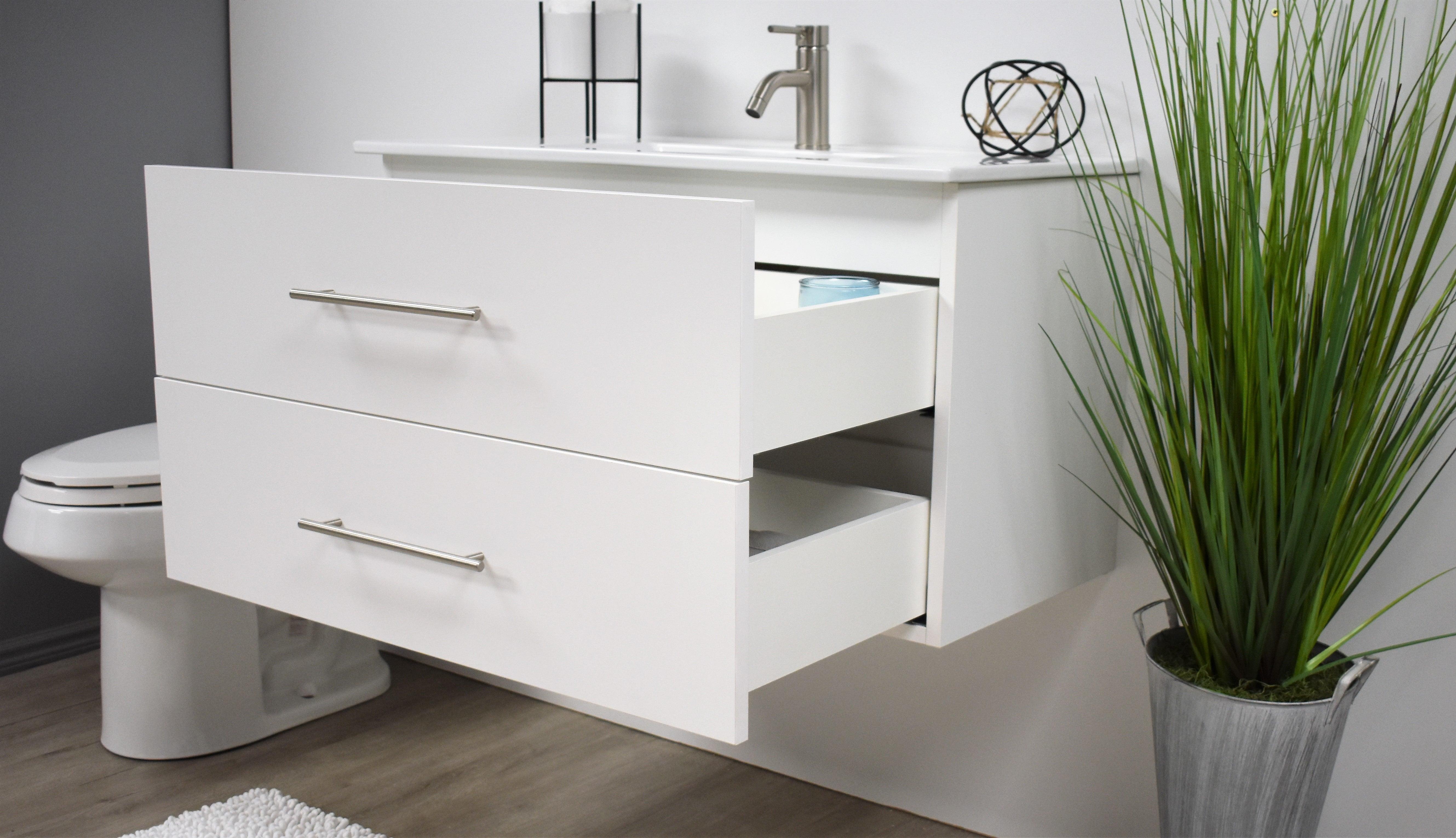 Volpa USA Napa 36" Modern Wall-Mounted Floating Bathroom Vanity Glossy White MTD-3336GW-1 ao2