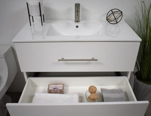 Volpa USA Napa 36" Modern Wall-Mounted Floating Bathroom Vanity Glossy White MTD-3336GW-1 bdo
