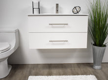 Load image into Gallery viewer, Volpa USA Napa 36&quot; Modern Wall-Mounted Floating Bathroom Vanity Glossy White MTD-3336GW-1 f