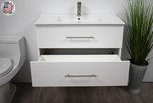 Load image into Gallery viewer, Volpa USA Napa 36&quot; Modern Wall-Mounted Floating Bathroom Vanity Glossy White MTD-3336GW-1 fomiu