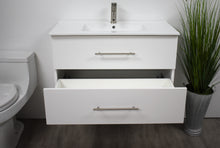Load image into Gallery viewer, Volpa USA Napa 36&quot; Modern Wall-Mounted Floating Bathroom Vanity Glossy White MTD-3336GW-1 o