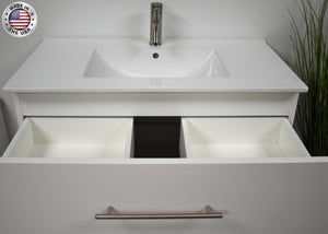 Volpa USA Napa 36" Modern Wall-Mounted Floating Bathroom Vanity Glossy White MTD-3336GW-1 tdmiu