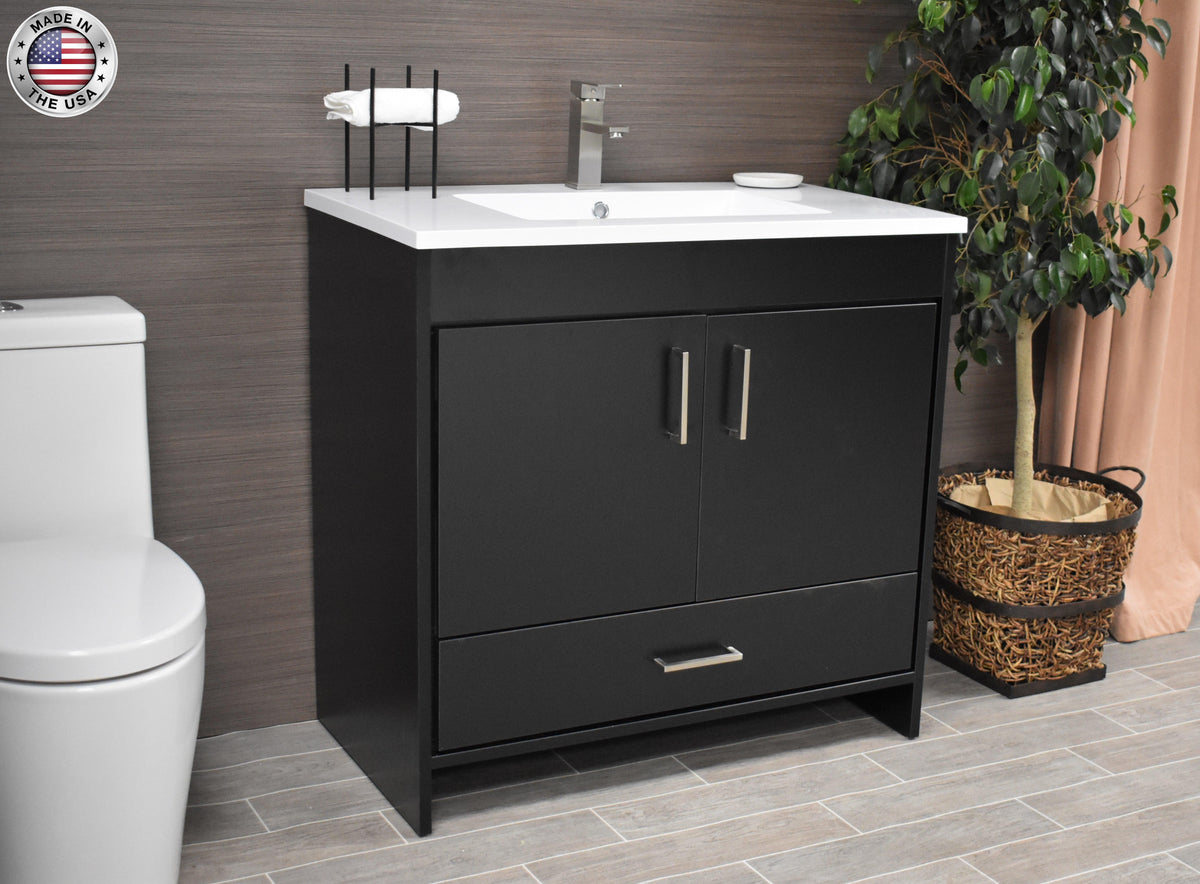  Rio 36" Vanity Black MTD-336BK-3anglestaged