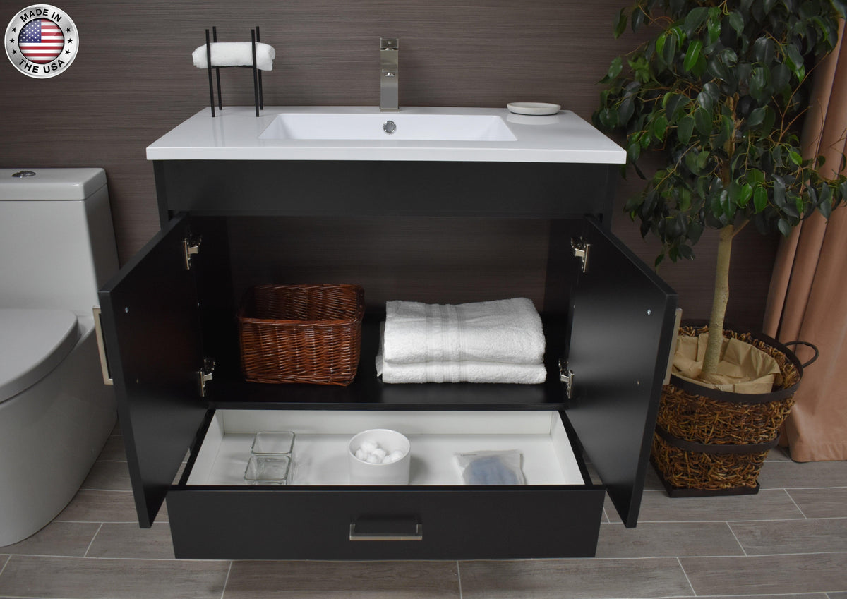  Rio 36" Vanity Black MTD-336BK-3frontopenstaged