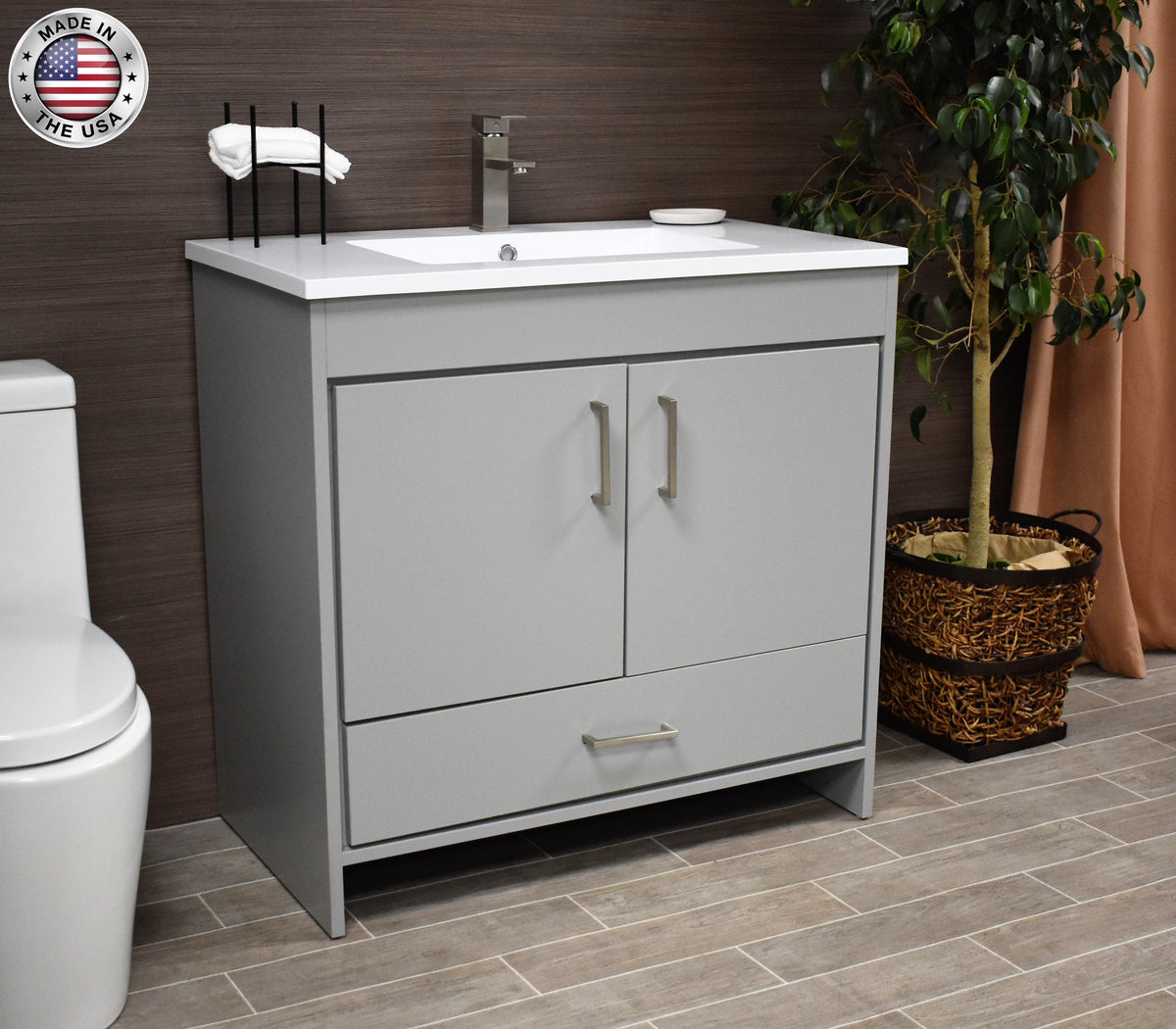 Rio 36" Vanity Grey MTD-336G-3anglestaged