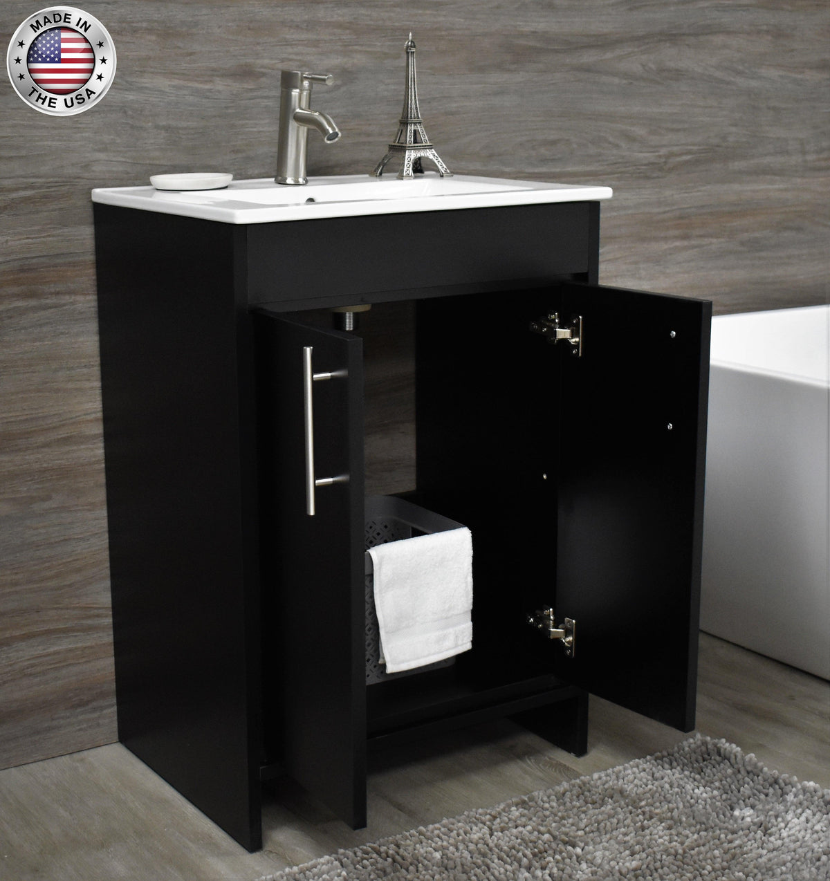 Villa 24" Vanity Black  MTD-3424BK-14angleopenstagedMIU