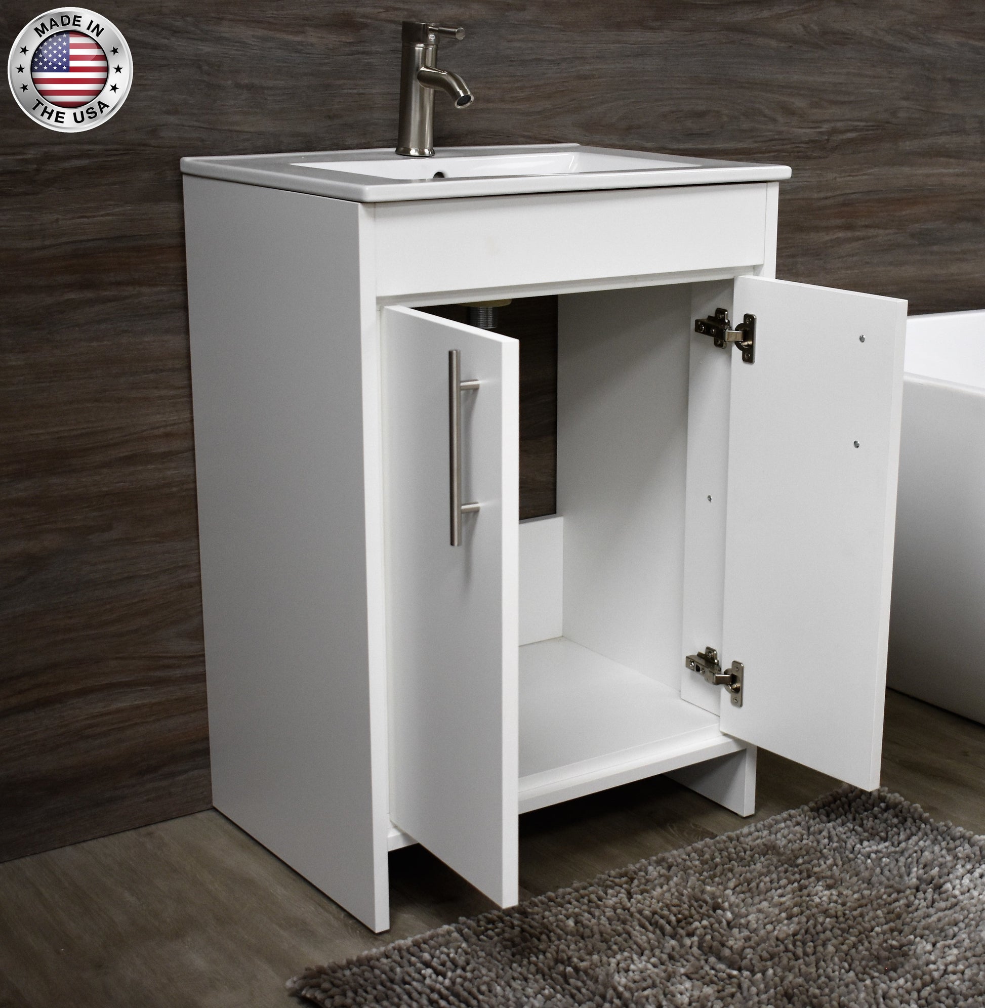 Villa 24" Vanity White MTD-3424W-14angleopenMIU