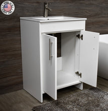Load image into Gallery viewer, Villa 24&quot; Vanity White MTD-3424W-14angleopenMIU