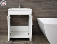 Load image into Gallery viewer, Villa 24&quot; Vanity White MTD-3424W-14frontopenMIU