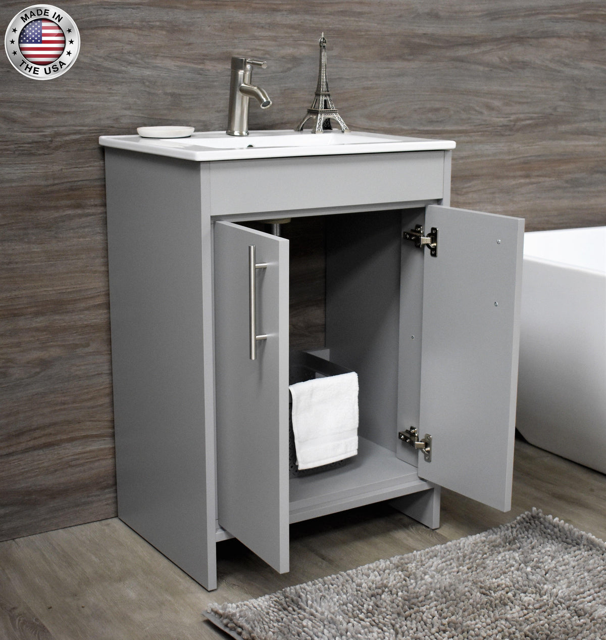  Villa 30" Grey  Vanity MTD-3430G-14angleopenstagedMIU