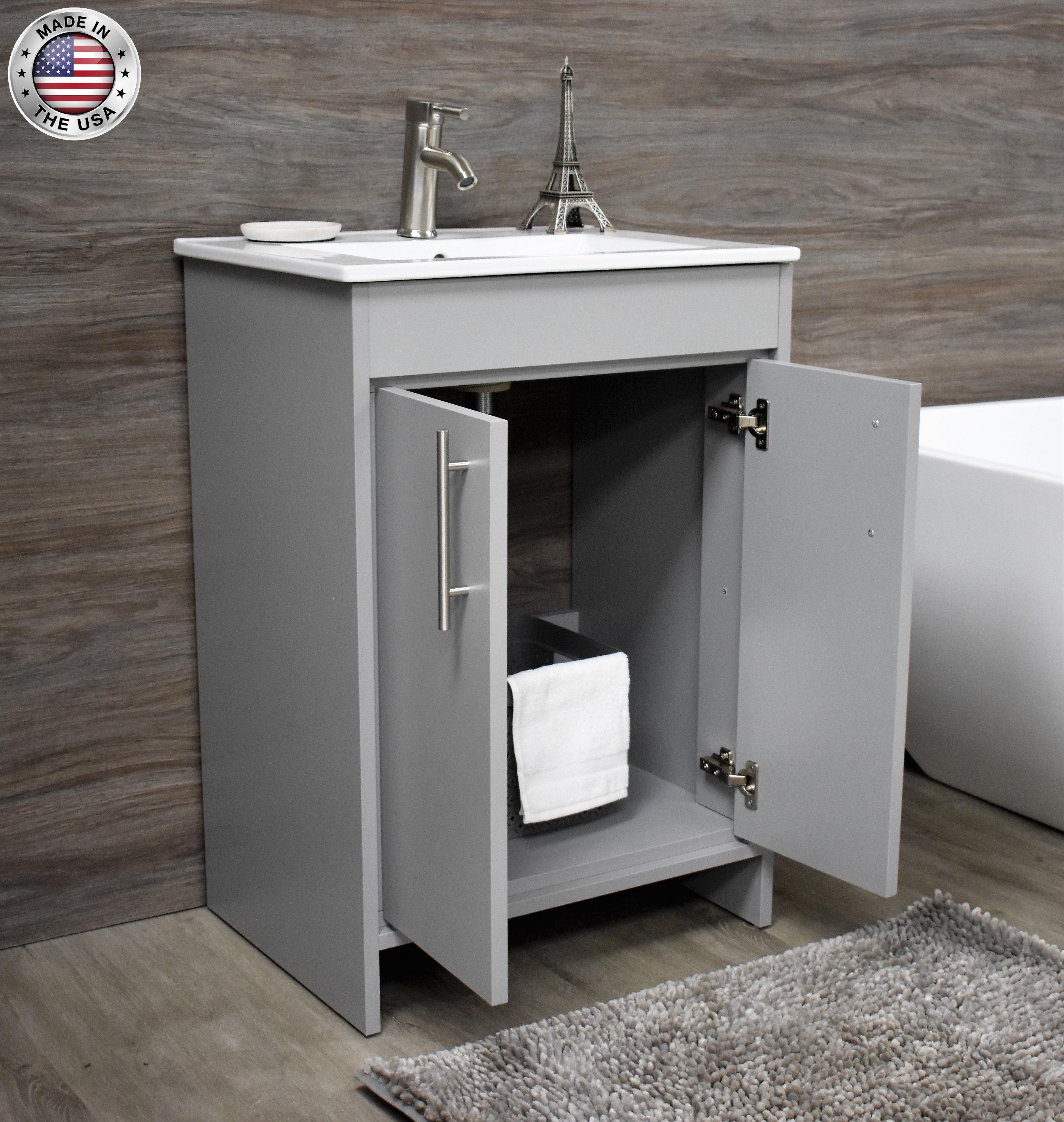  Villa 30" Grey  Vanity MTD-3430G-14angleopenstagedMIU