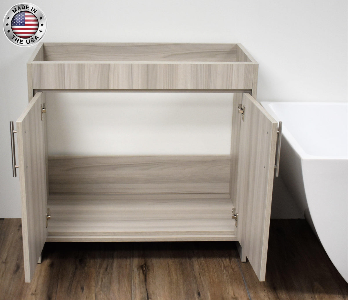 Villa 36" Cabinet only Ash Grey MTD-3436AG-0_FrontOpenMIU