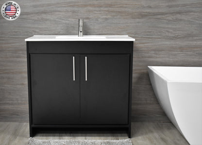 Villa 36" Modern Black Vanity MTD-3436BK-14frontMIU