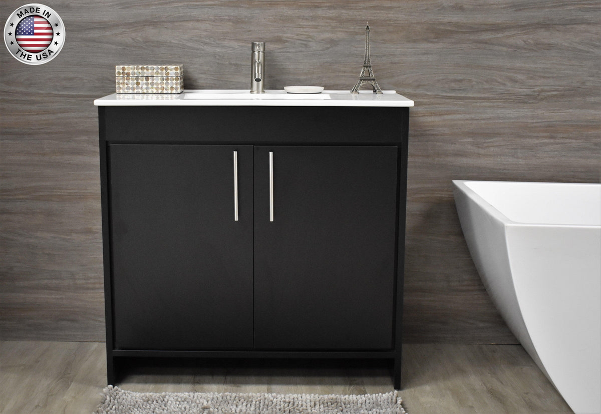 Villa 36" Modern Black Vanity MTD-3436BK-14frontstagedMIU