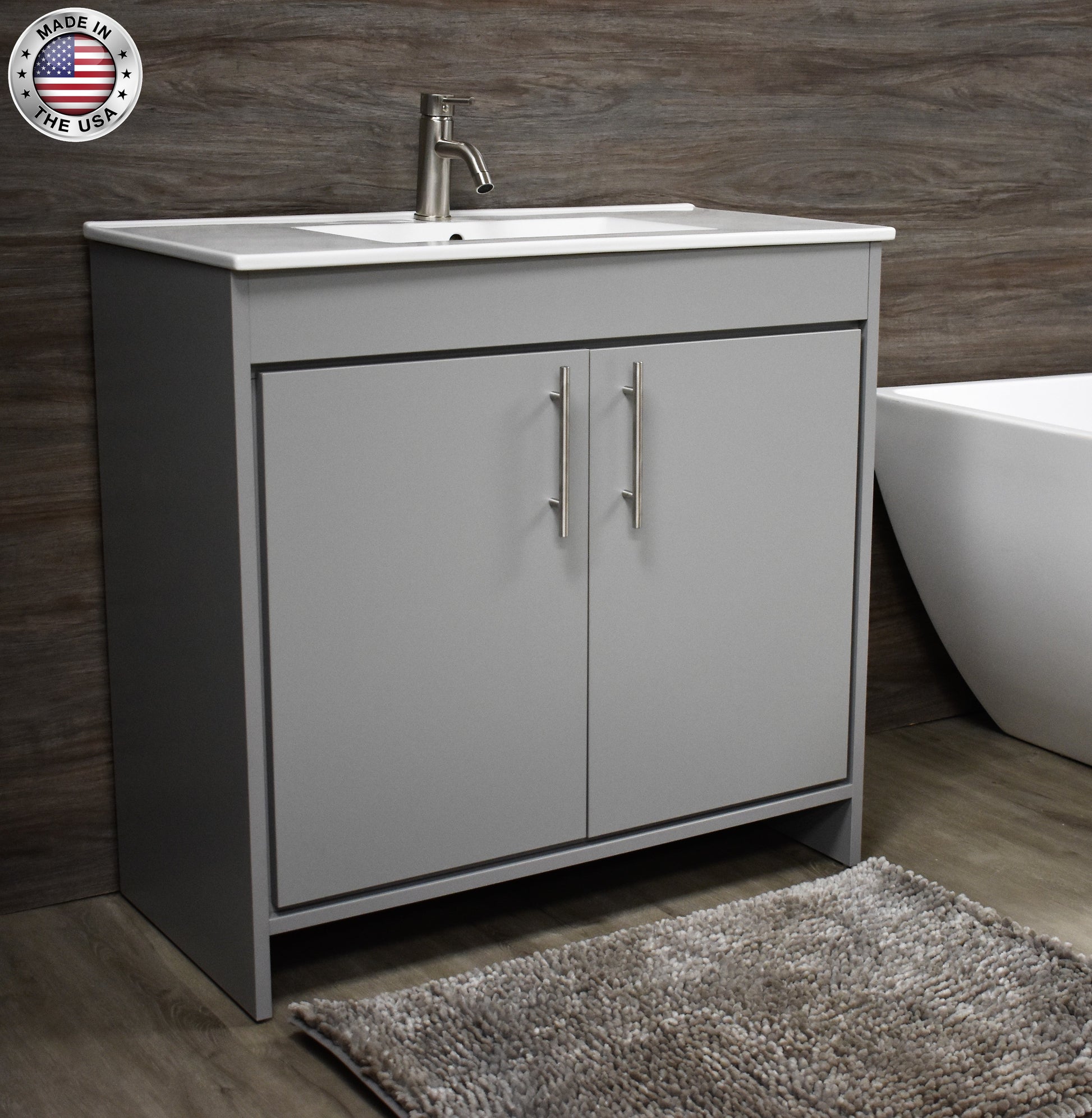 Villa 36" Modern Grey Vanity MTD-3436G-14angleMIU