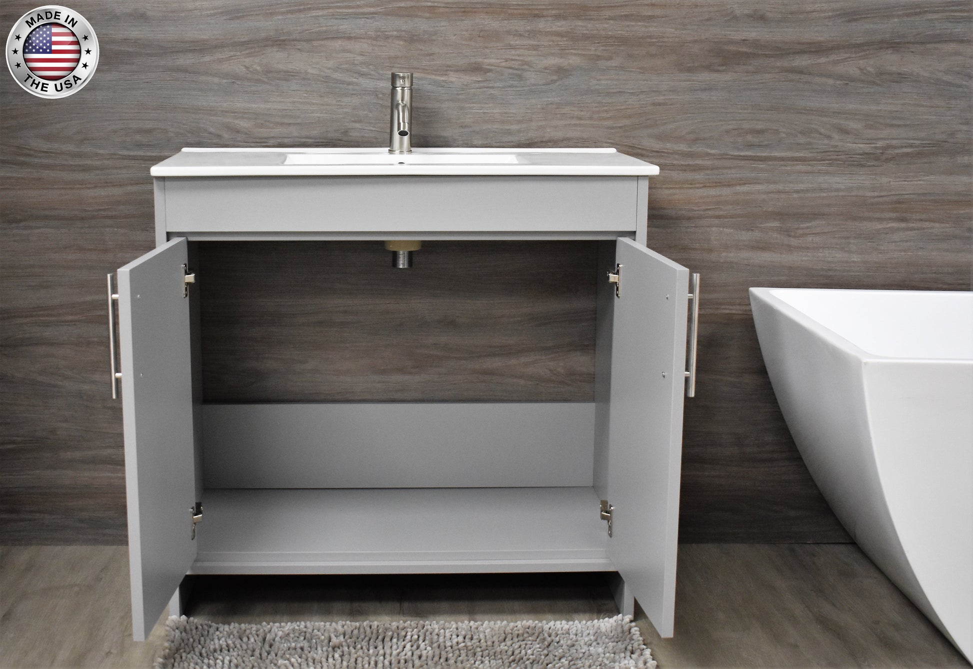 Villa 36" Modern Grey Vanity MTD-3436G-14frontopenMIU