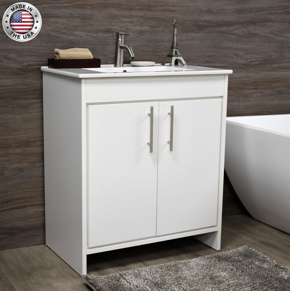Villa 36" Modern White Vanity MTD-3436W-14anglestagedMIU
