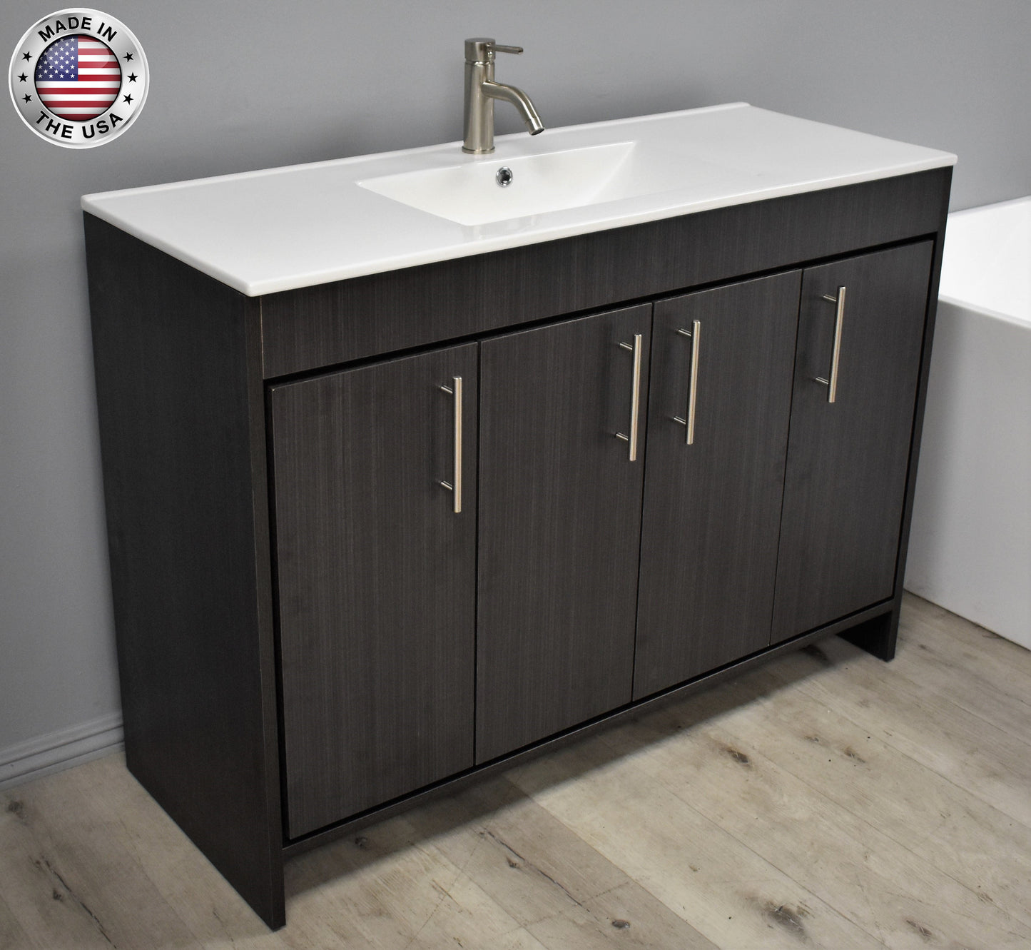 Volpa USA Villa 48" Modern Bathroom Vanity Black Ash MTD-3448BA-14 ACMIU