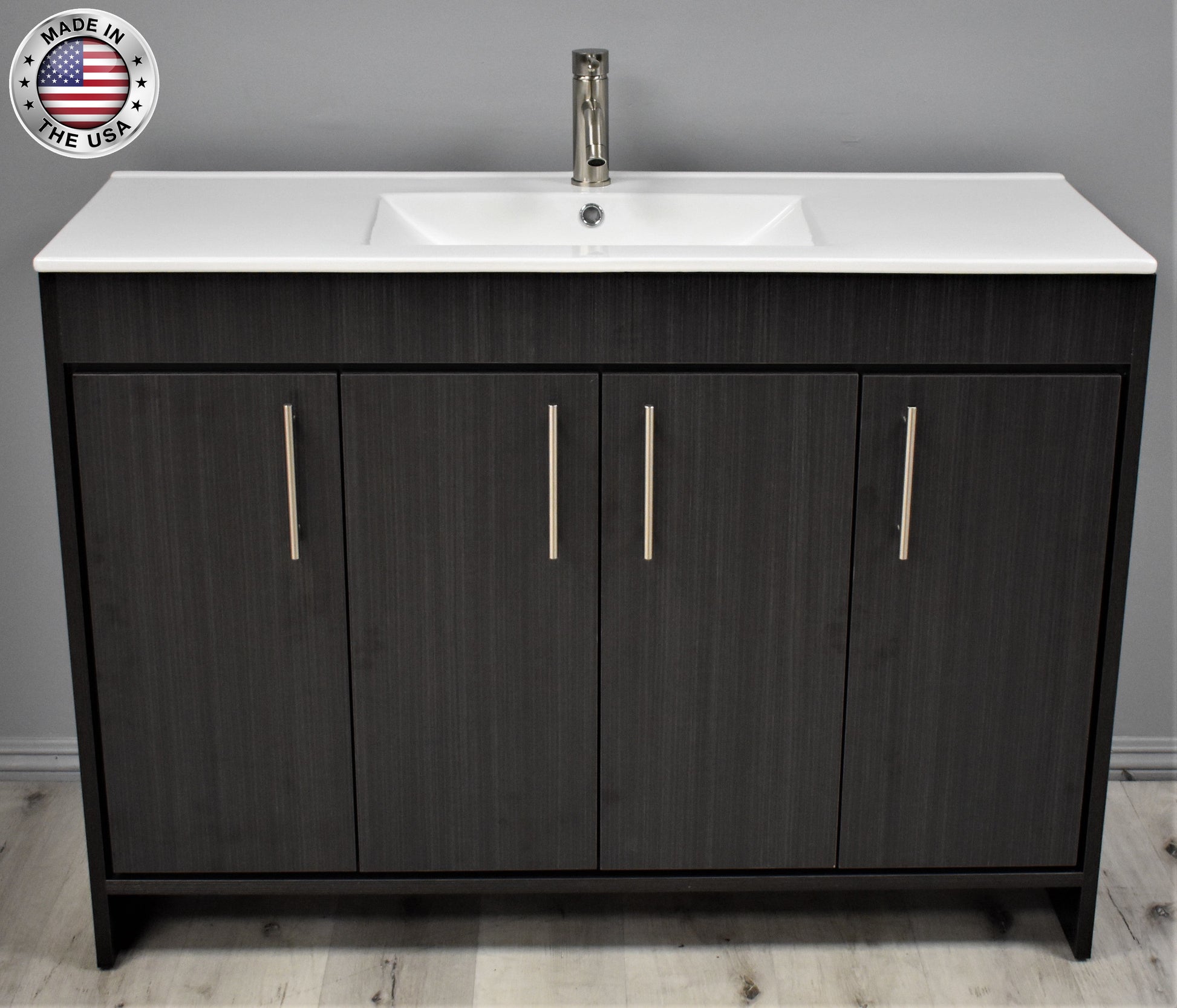 Volpa USA Villa 48" Modern Bathroom Vanity Black Ash MTD-3448BA-14 FNBMIU