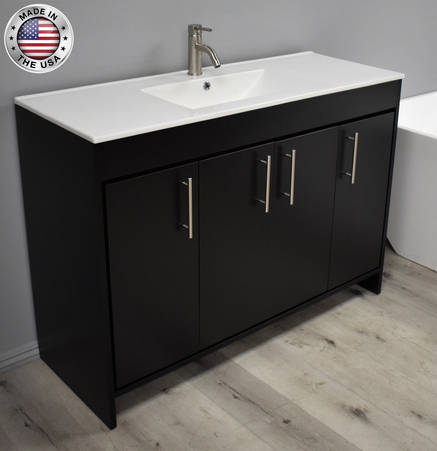 Volpa USA Villa 48" Modern Bathroom Vanity Black Ash MTD-3448BA-14 ACMIU