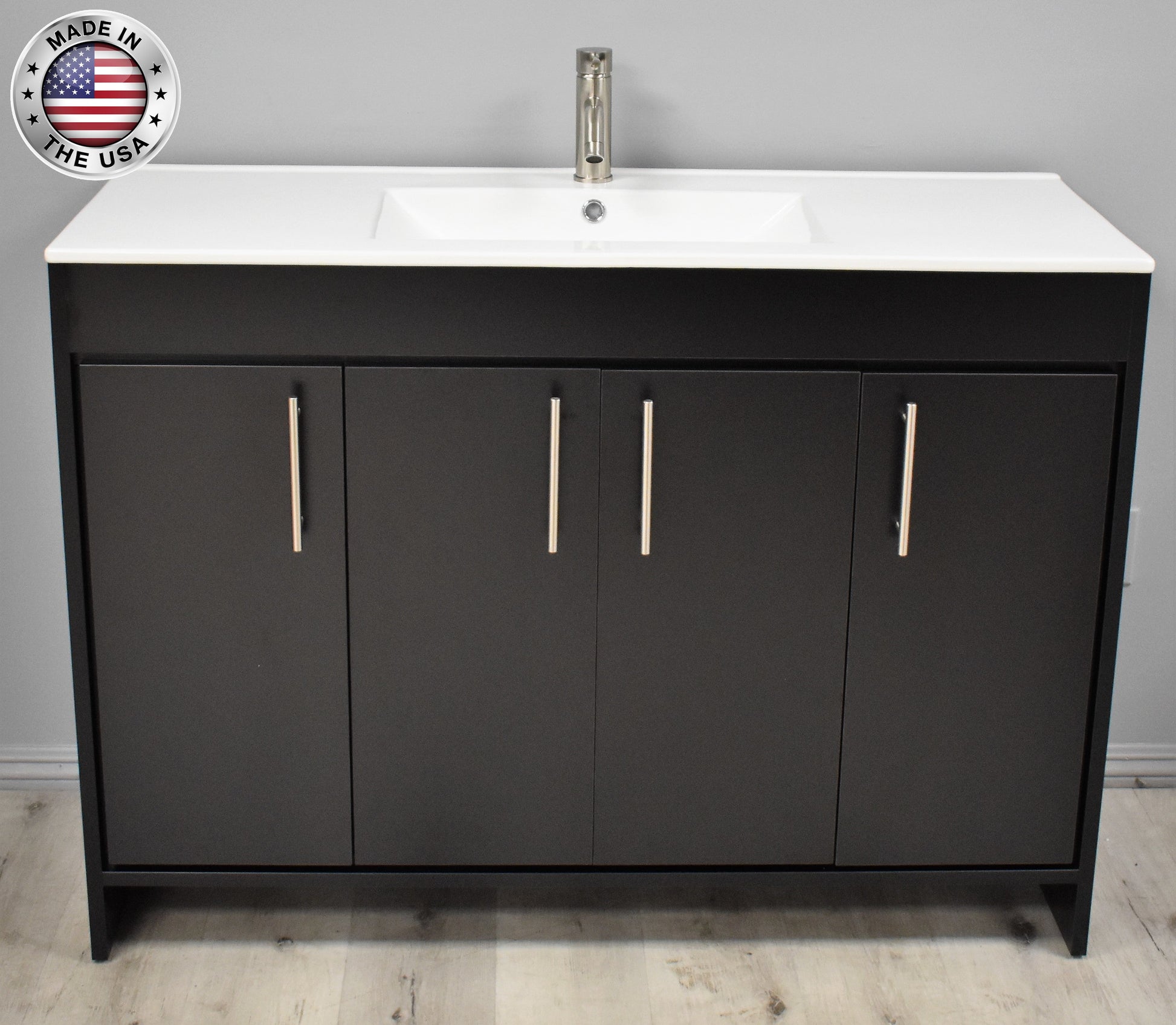 Volpa USA Villa 48" Modern Bathroom Vanity Black MTD-3448BK-14 FNBMIU