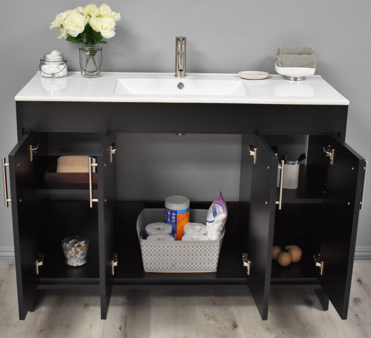 Volpa USA Villa 48" Modern Bathroom Vanity Black MTD-3448BK-14 FSO