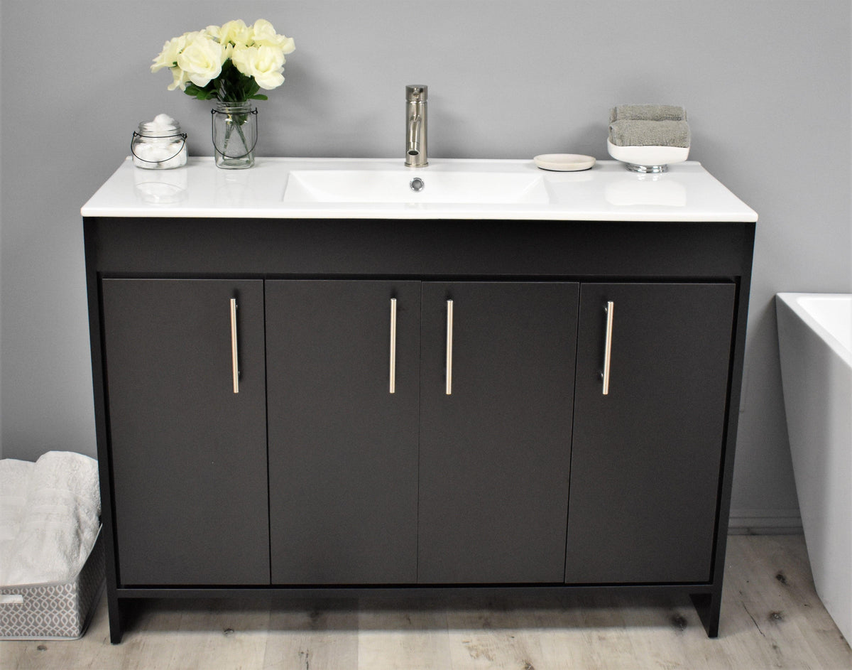 Volpa USA Villa 48" Modern Bathroom Vanity Black MTD-3448BK-14 FS