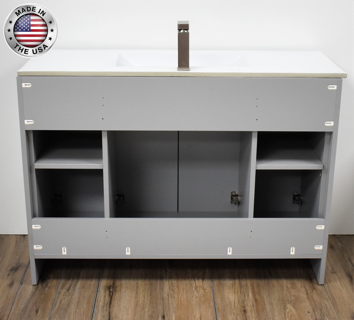 Volpa USA Villa 48" Modern Bathroom Vanity Grey MTD-3448G-14 BackMIU