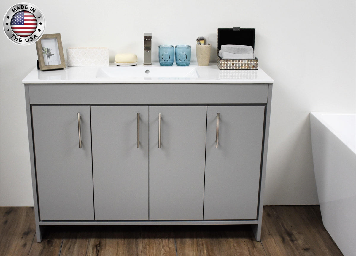Volpa USA Villa 48" Modern Bathroom Vanity Grey MTD-3448G-14 FSMIU